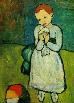 virgin and child Painting - The Child with the Pigeon 1901 Pablo Picasso